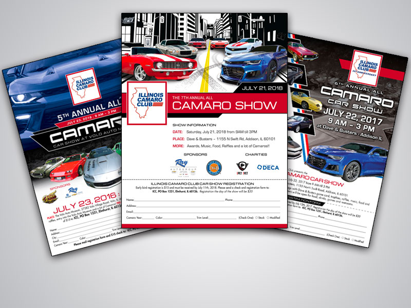 Illinois Camaro Club Car Show Fliers